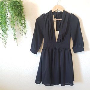 TOBI Deep V Open Back Cocktail Dress